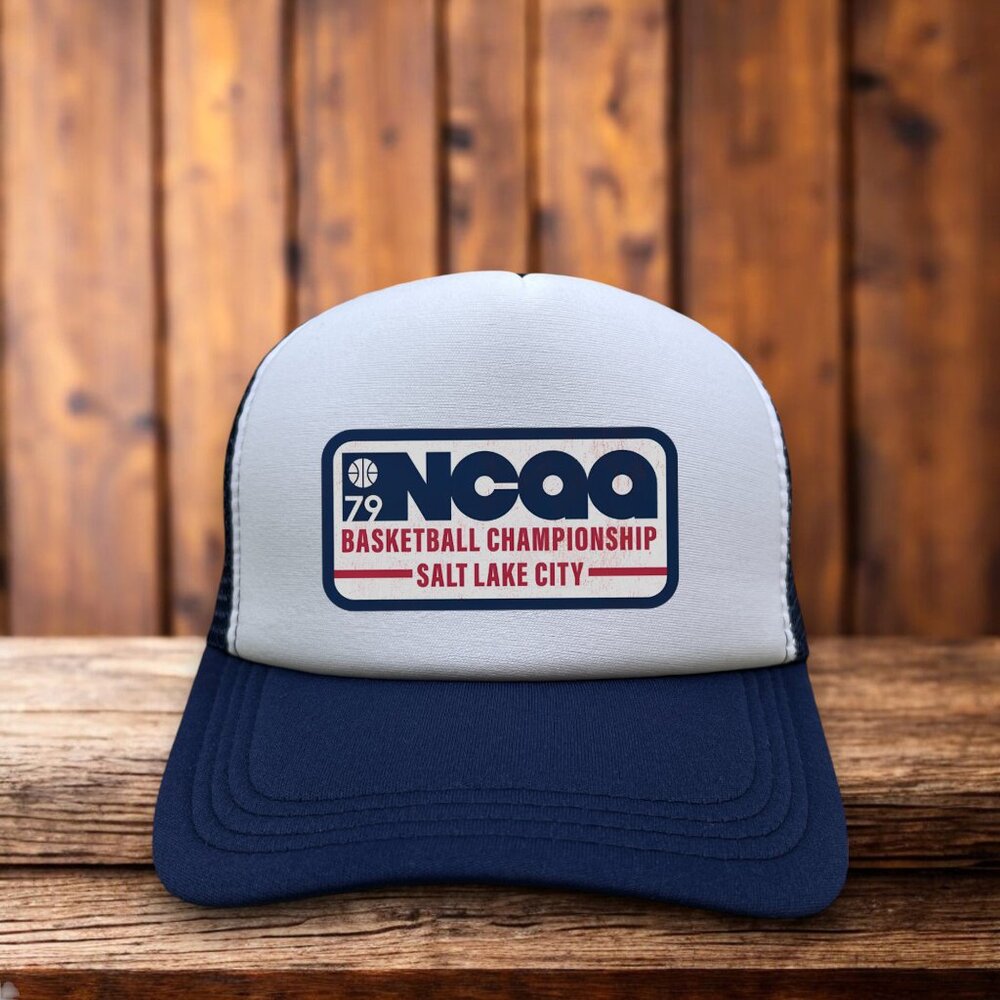 NCAA 1979 Basketball Championship Salt Lake City Utah Mens Trucker Hat Navy Cap